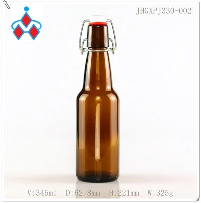 בקבוק זכוכית בירה ענבר 330 מ"ל.